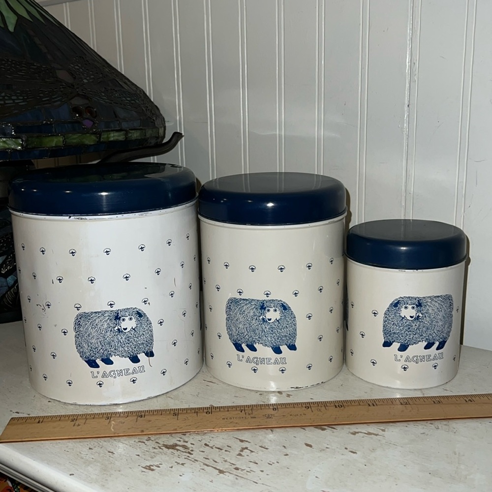 1984 Taylor & Ng L’agneau metal kitchen canister set